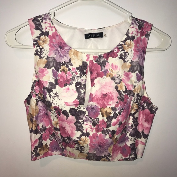 Pink Floral Vegan Leather Two Piece Set - Picture 2 of 8